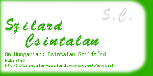 szilard csintalan business card